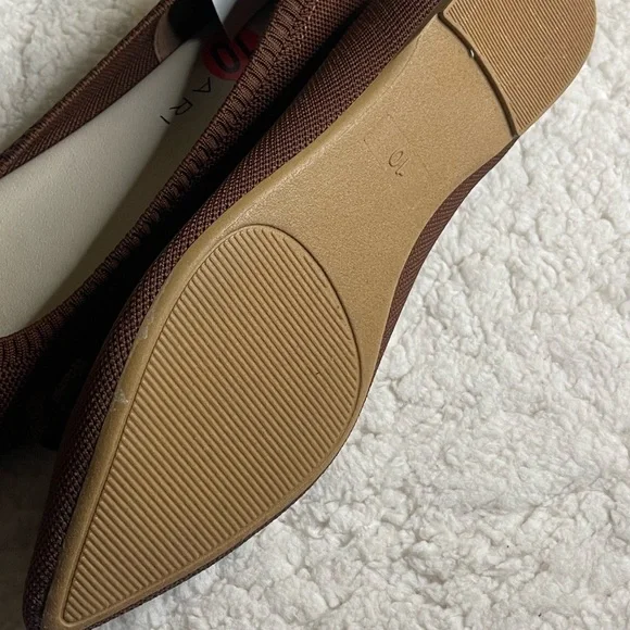 Tahari Slip on Bow detailed preppy Women's pointed toe Brown Flats, NWT, size 10 - Picture 6 of 10